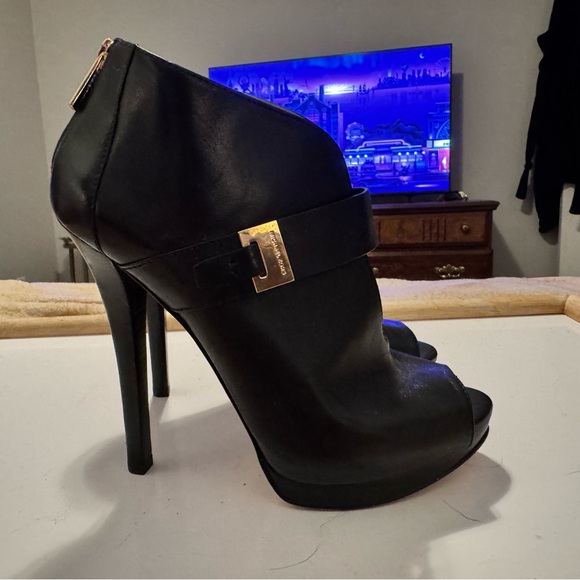 Black Michael Kors Peep Toe Bootie - Picture 7 of 10